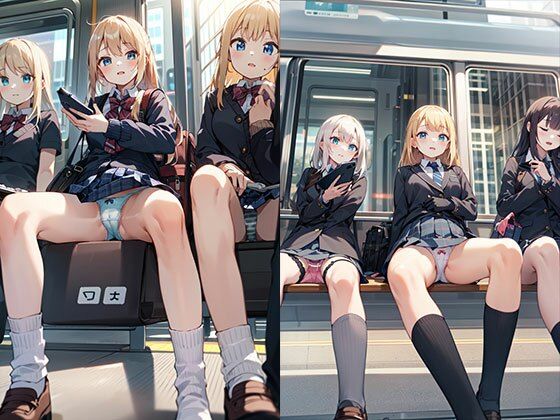 「JK」 320枚 電車盗撮 制服JKパンチラ 『同人』