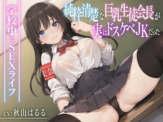 「JK」 純粋清楚な巨乳生徒会長が実はドスケベJKだった〜学校内でSE...