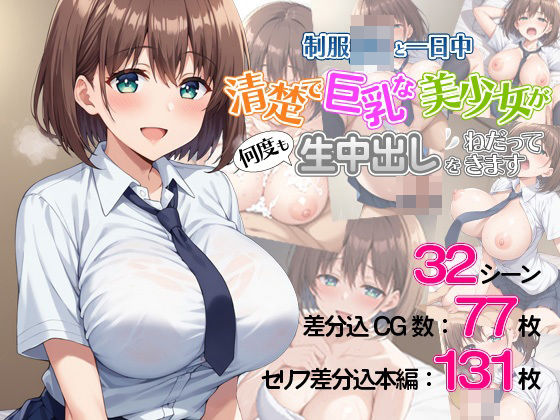 「JK」 制服JKと一日中 〜清楚で巨乳な美少女が何度も生中出しをねだ...