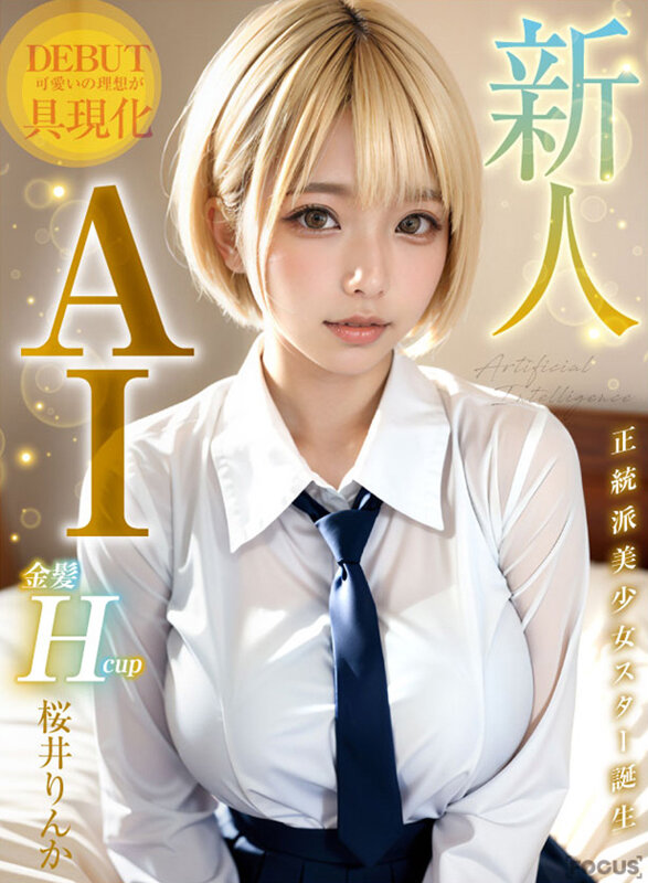 ＜JK＞ 【新人AI】正統派美少女スター誕生 金髪Hcup 桜井りんか...