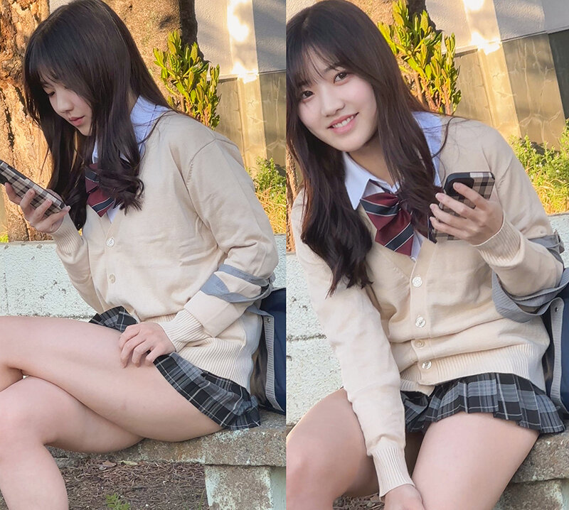 ＜JK＞ 街中ミニスカ観察 パンティワカメちゃん状態の学生2名 Yちゃ...